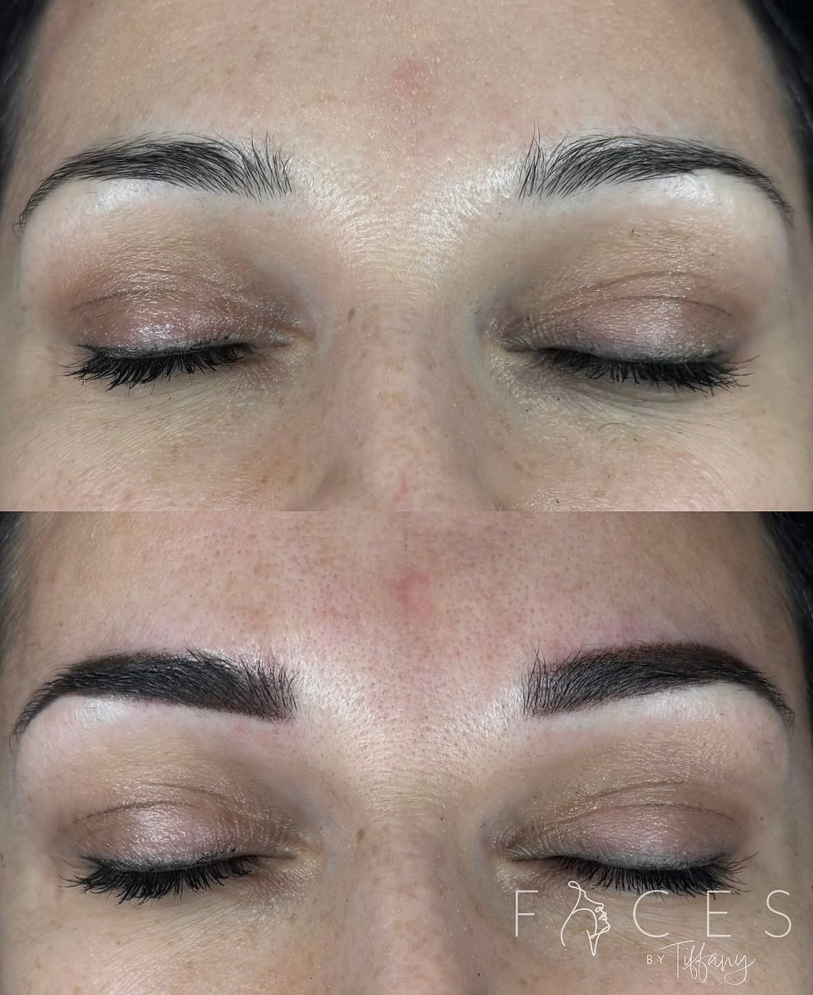 Ombre brow permanent makeup transformation