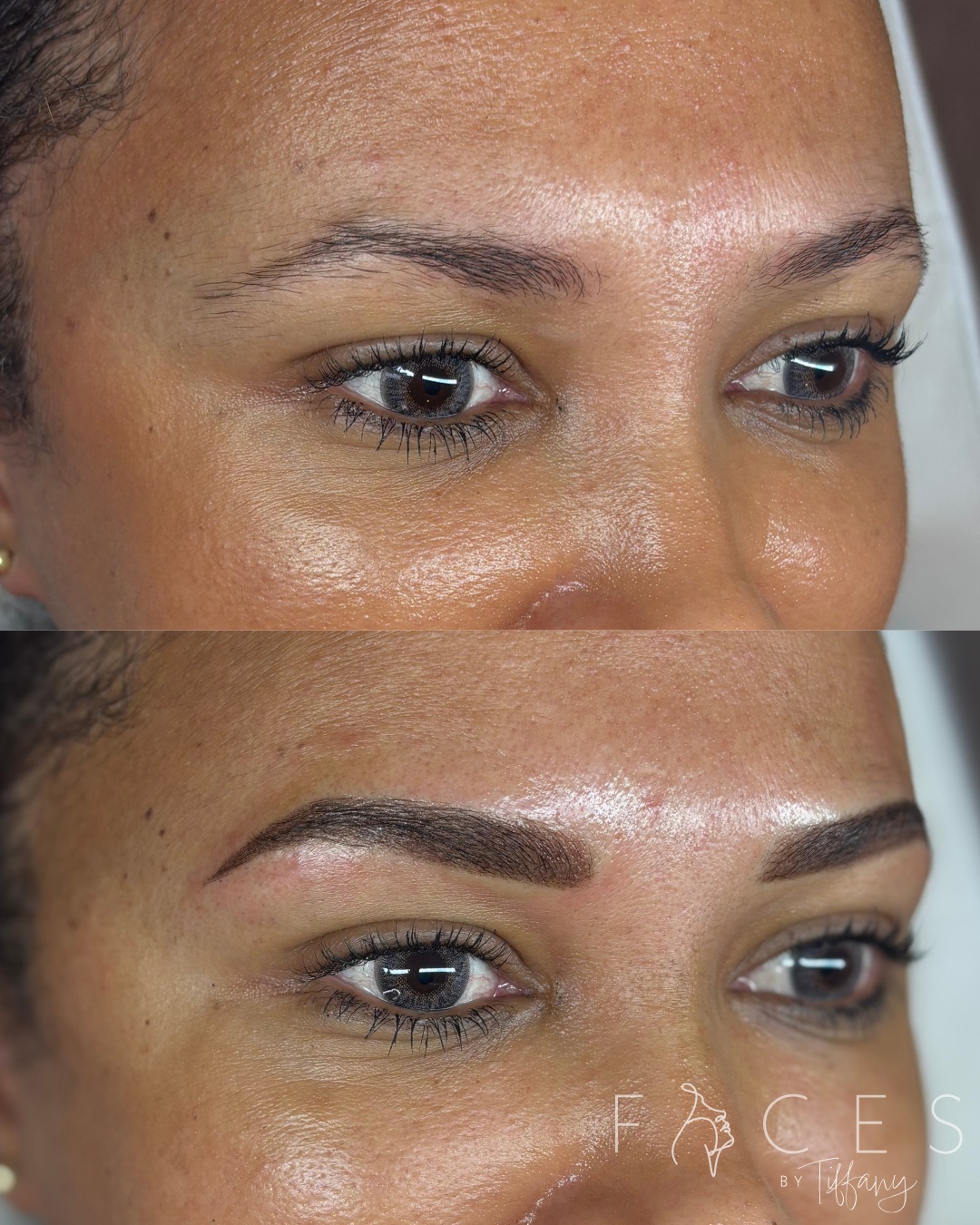 Ombre / powder brows on darker skin tone by Faces by Tiffany, Exeter